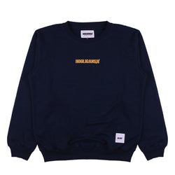 HOOLIGANS Sweater Crewneck Raw Brand - Navy