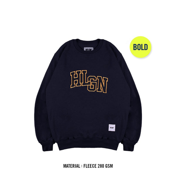 HOOLIGANS Sweater Crewneck Bold Metrico - Navy