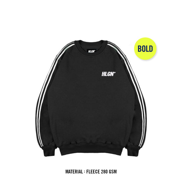Hooligans Sweater Crewneck Bold Linea Black