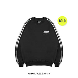 Hooligans Sweater Crewneck Bold Linea Black