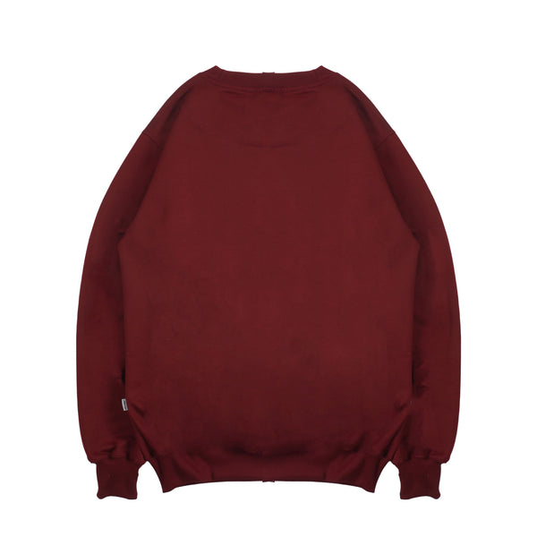 Hooligans Sweater Crewneck Netral Maroon