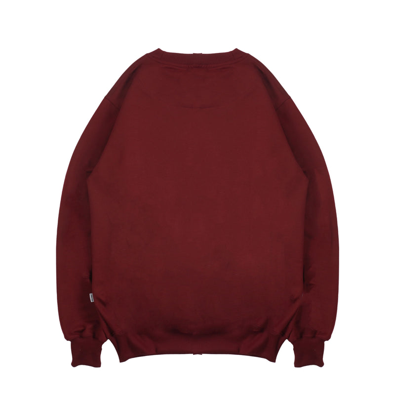 Hooligans Sweater Crewneck Netral Maroon