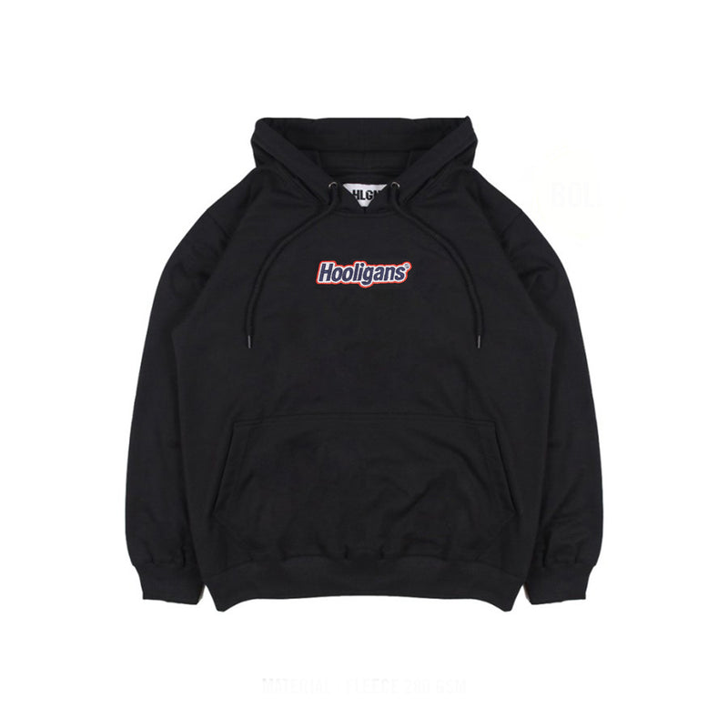 HOOLIGANS Hoodie Bold Italic Layer Black