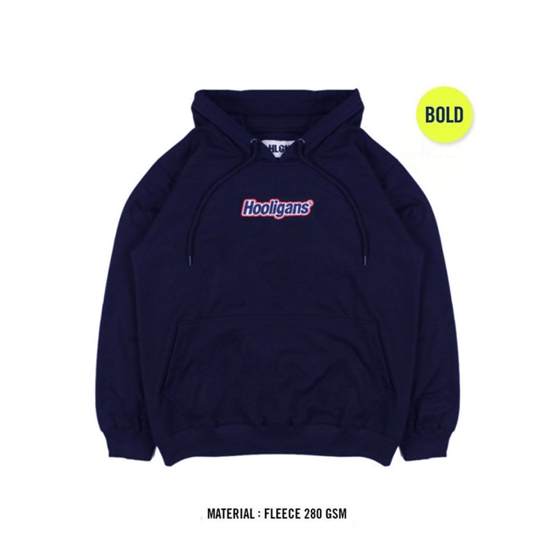 HOOLIGANS Hoodie Bold Italic Layer Navy
