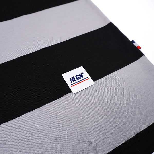 Hooligans T-Shirt Stripe Strepen Black Gray