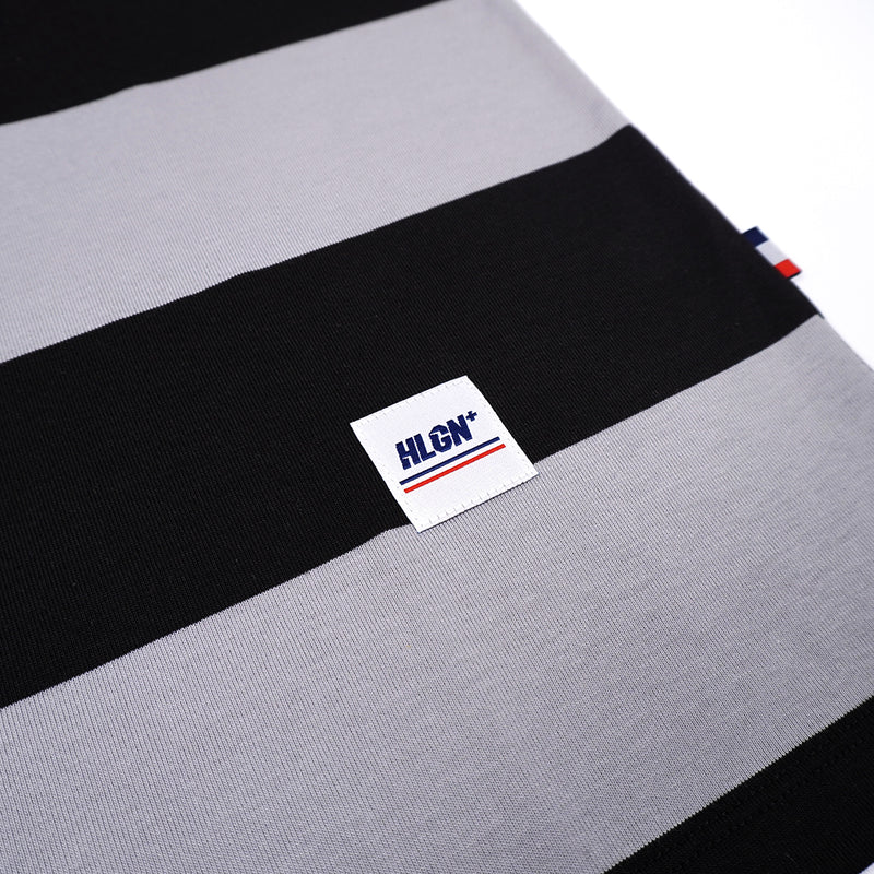 Hooligans T-Shirt Stripe Strepen Black Gray