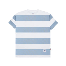 Hooligans T-Shirt Stripe Strepen Dusty Blue White