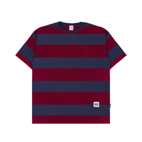 Hooligans T-Shirt Stripe Strepen Navy Maroon