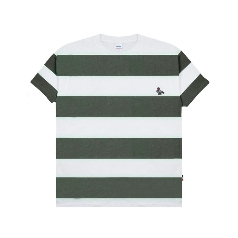 Hooligans T-Shirt Stripe Strepen Army White