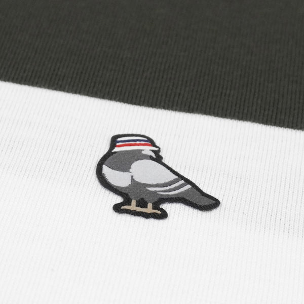 Hooligans T-Shirt Stripe Strepen Army White
