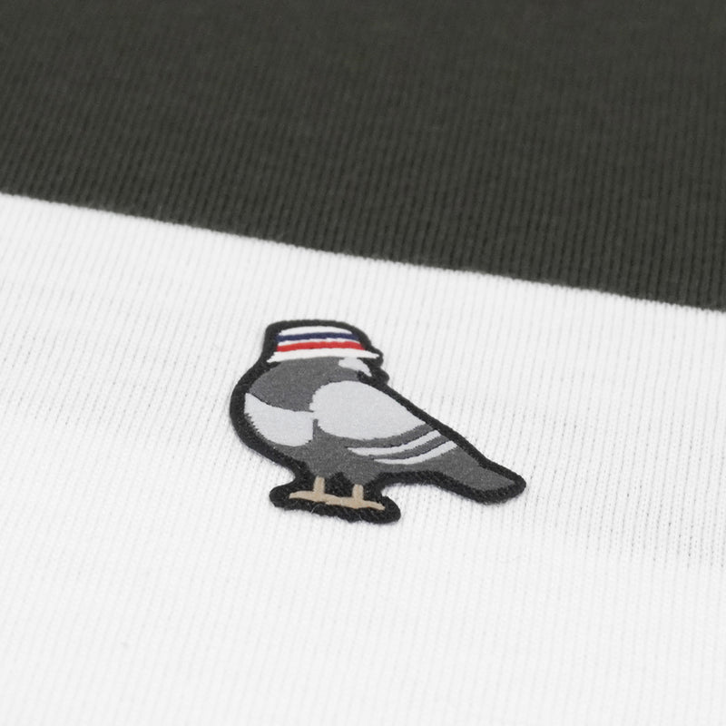 Hooligans T-Shirt Stripe Strepen Army White