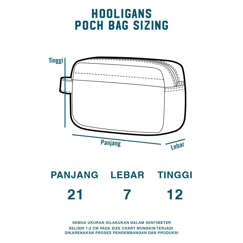 HOOLIGANS Pouch Handbag Poch Navy Gray