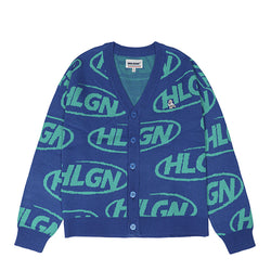 Hooligans Knit Sweater Cardigan Vortex Blue Green