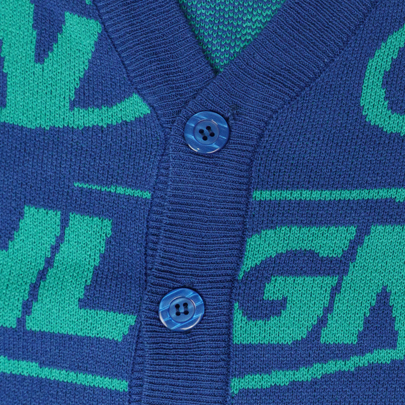 Hooligans Knit Sweater Cardigan Vortex Blue Green