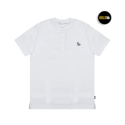 HOOLIGANS T-Shirt Henley Henry - White