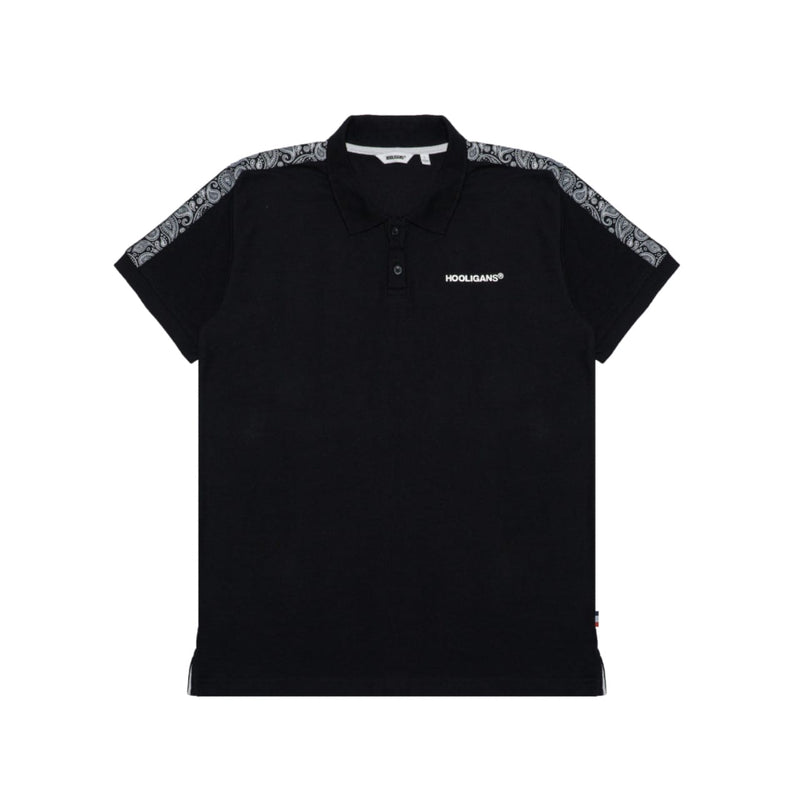 HOOLIGANS Polo Shirt Tape Paisley Black