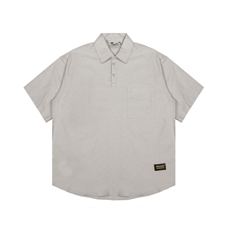 Hooligans Kemeja SS Boxy Oversized Figo - Soft Beige