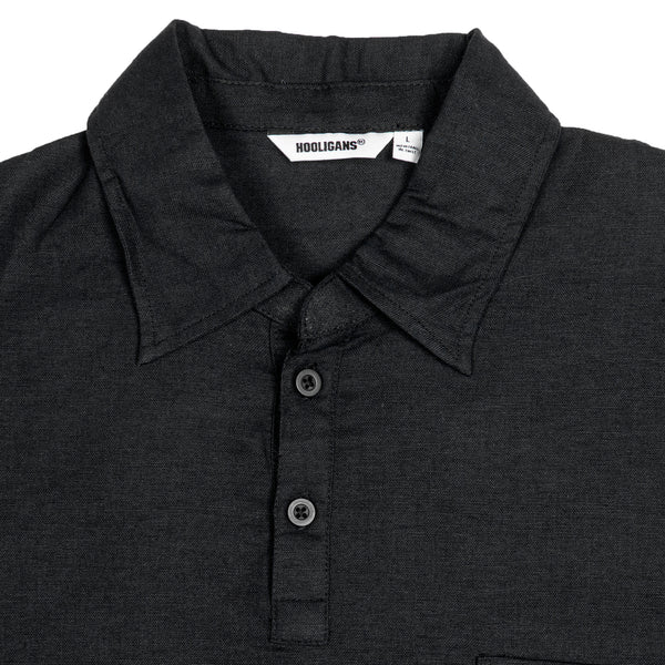 Hooligans Kemeja SS Boxy Oversized Figo - Black