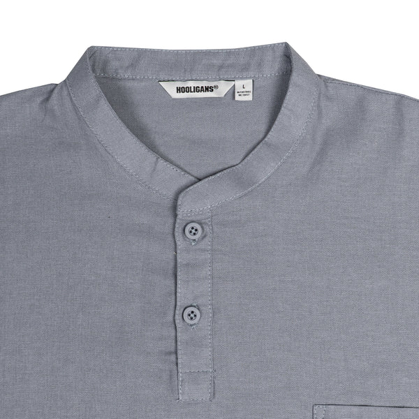 Hooligans Kemeja Koko SS Boxy Oversized Zizou - Gray