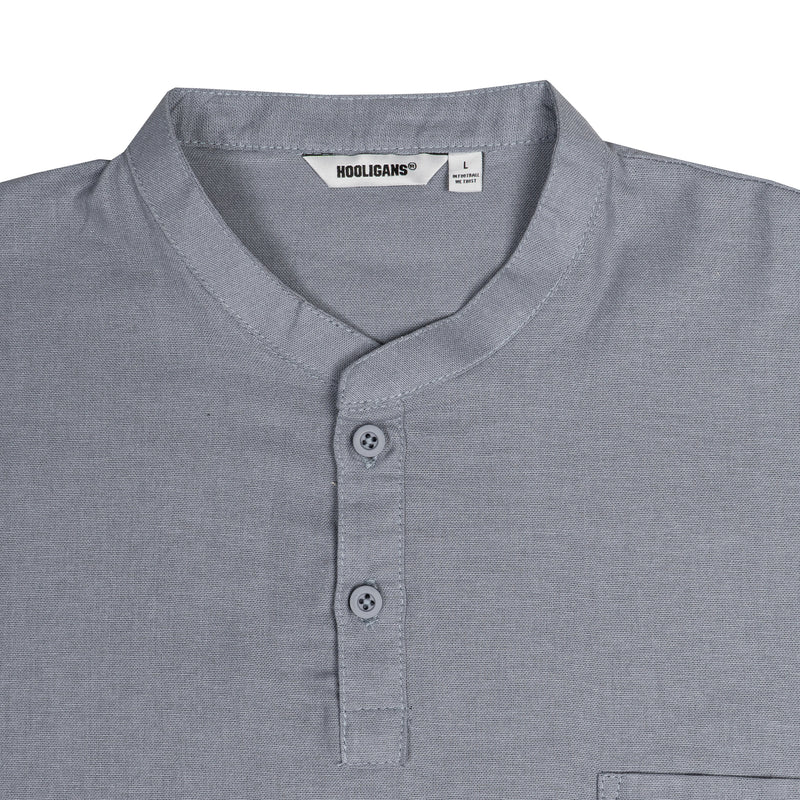 Hooligans Kemeja Koko SS Boxy Oversized Zizou - Gray