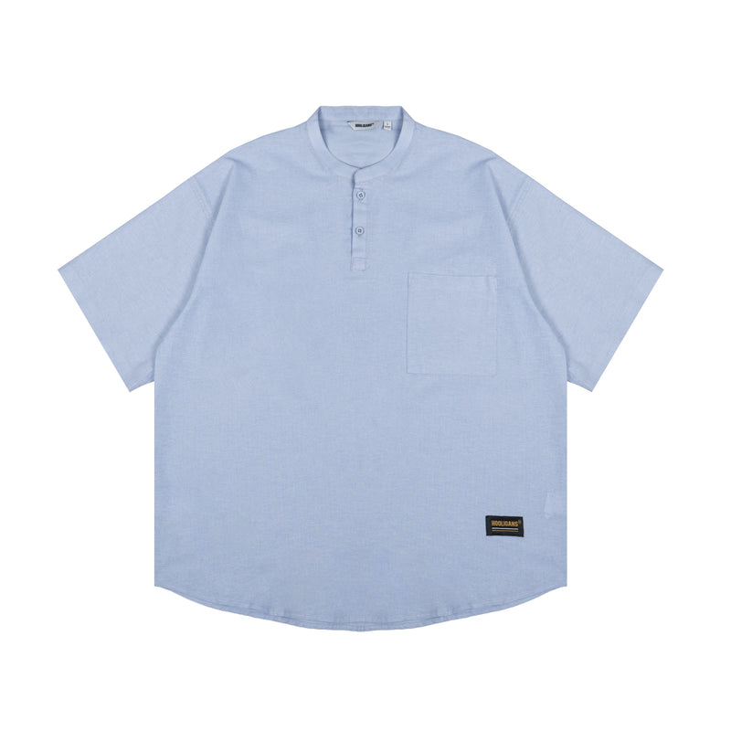 Hooligans Kemeja Koko SS Boxy Oversized Zizou - Light Blue
