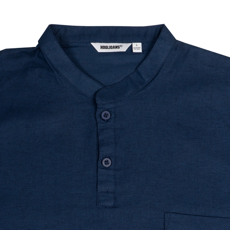 Hooligans Kemeja Koko SS Boxy Oversized Zizou - Navy