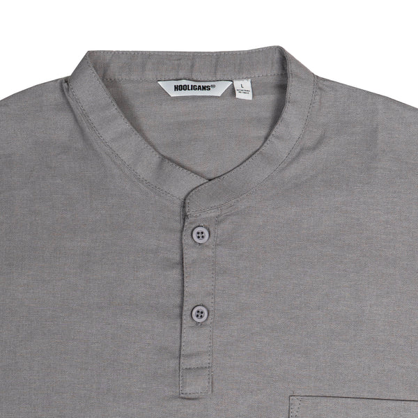 Hooligans Kemeja Koko SS Boxy Oversized Zizou - Stone Gray