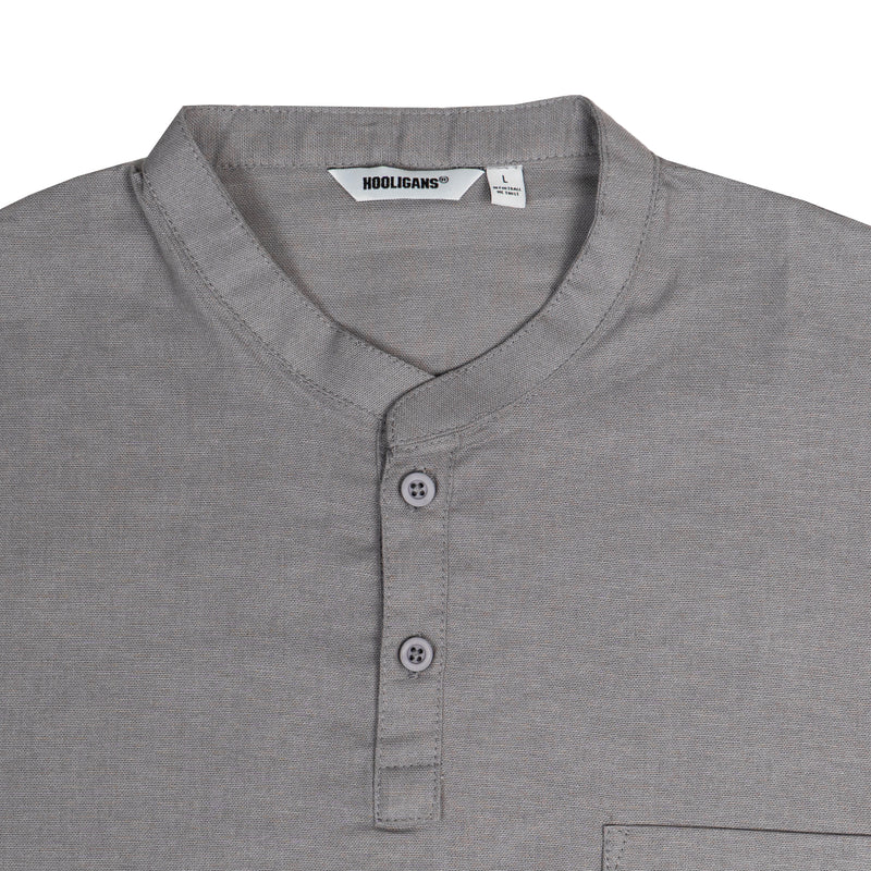 Hooligans Kemeja Koko SS Boxy Oversized Zizou - Stone Gray