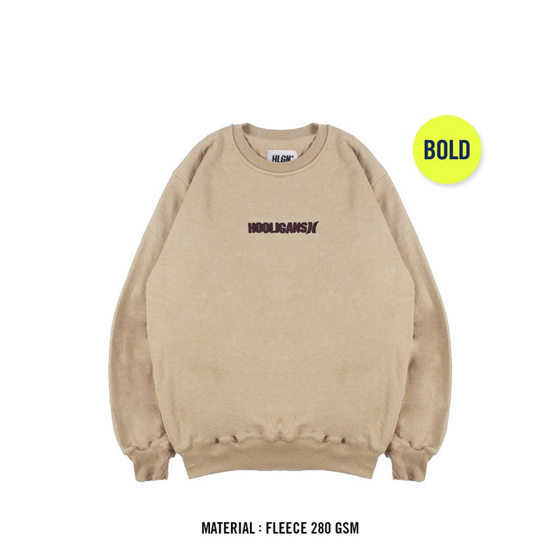 HOOLIGANS Sweater Crewneck Bold Speziale - Beige
