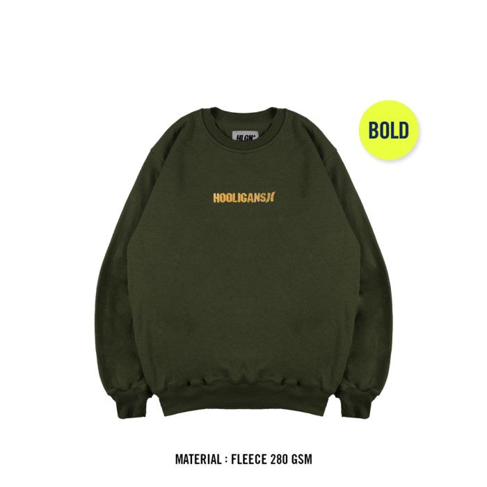 HOOLIGANS Sweater Crewneck Bold Speziale - Army